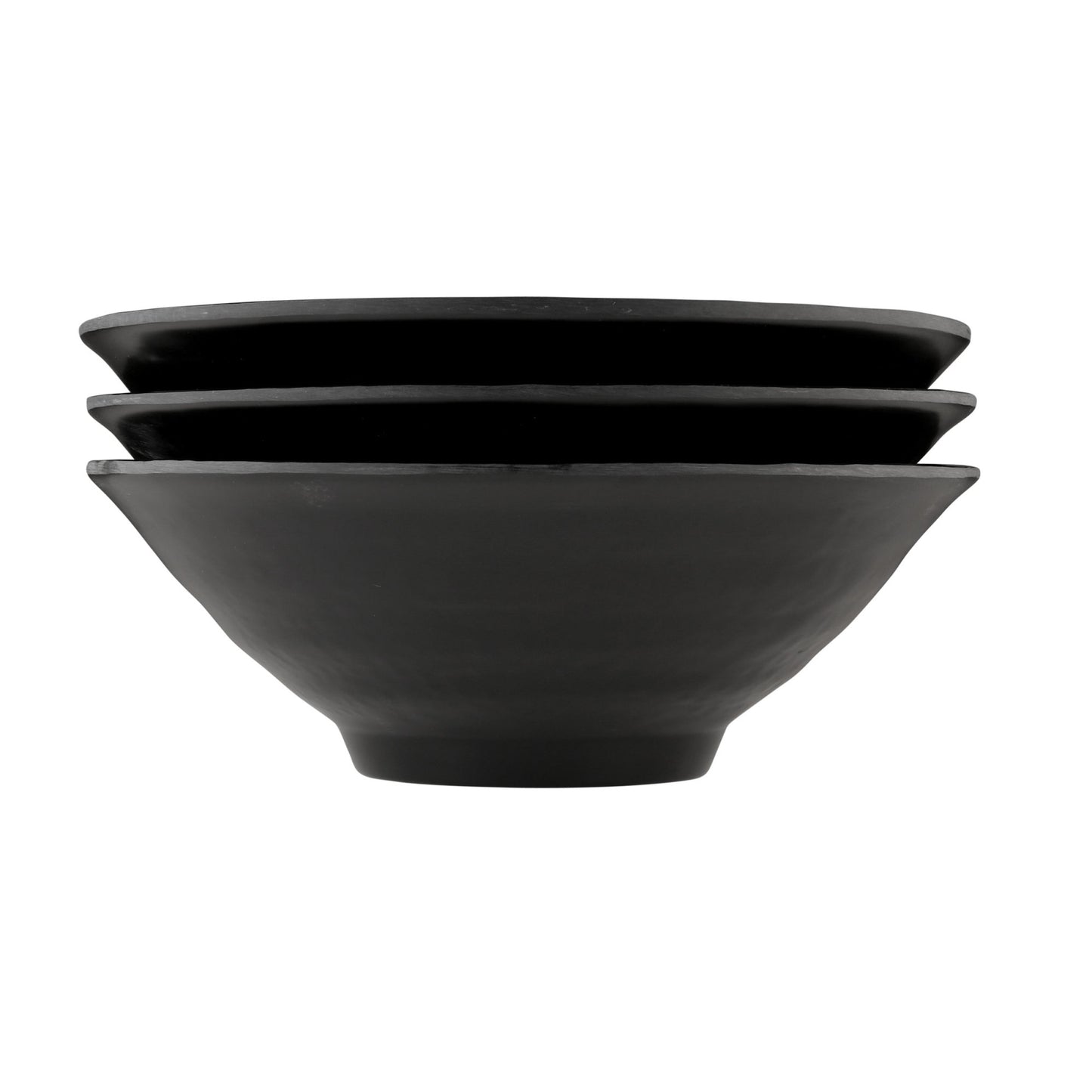 Melamine Bowl - Black Matte Finish Outside/Black Gloss Finish Inside