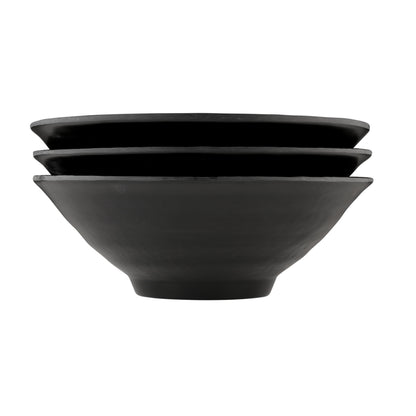 Melamine Bowl - Black Matte Finish Outside/Black Gloss Finish Inside