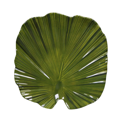 Melamine Small Palm Leaf Plate - Design Green