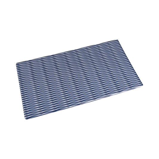 Melamine Rectangular Plate - White w/ Lapis Decal