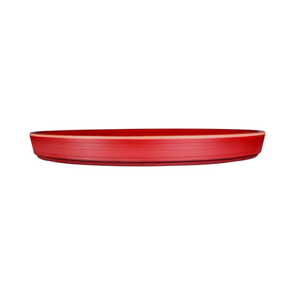 Melamine Round Coupe Plate - Red Glaze