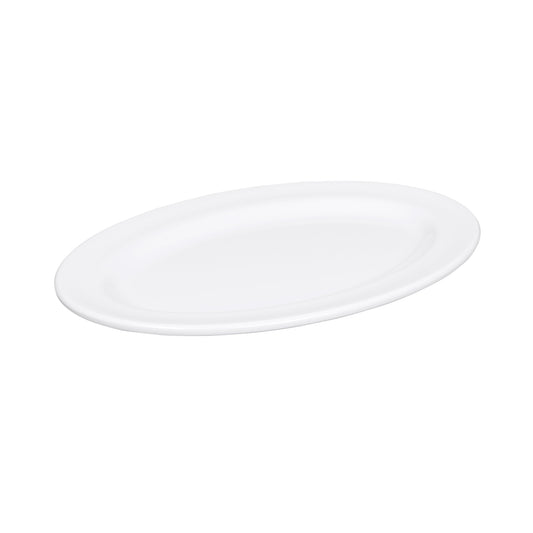 Melamine Oval Rim Platter - White