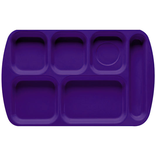 15.5" x 9.875" Right Handed 6-Compartment Tray, 0.875" Tall (12 Pack)