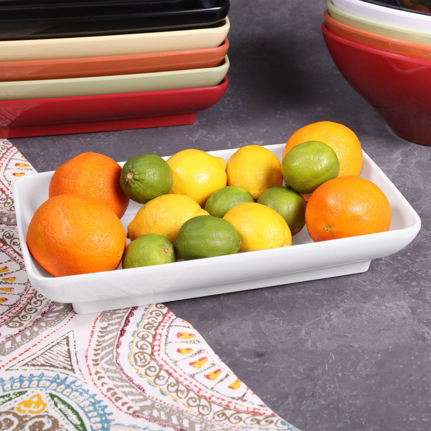 Melamine Rectangular Platter - White