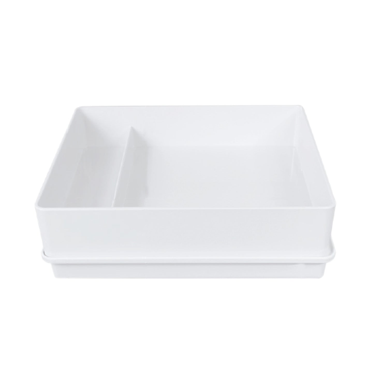 Melamine Two Compartment Cabana Box - White