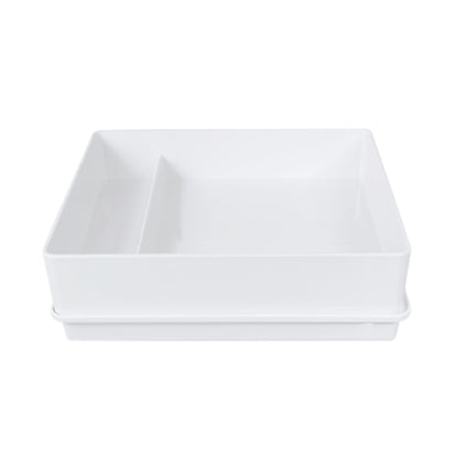 Melamine Two Compartment Cabana Box - White
