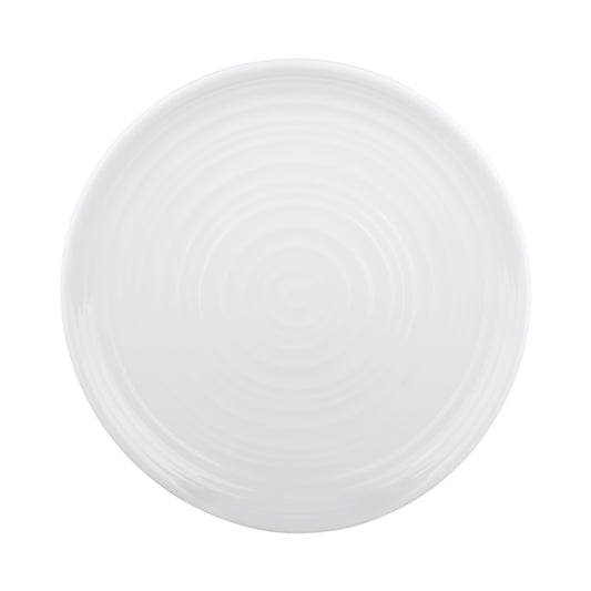 Melamine Round Swirl Plate - White