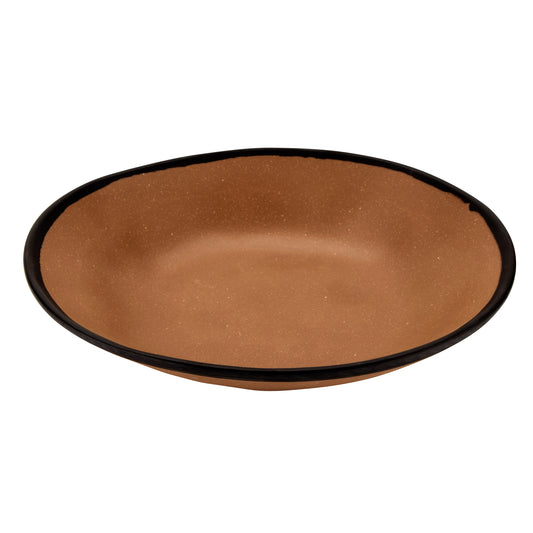 1.3 qt. Speckled Taupe, Melamine, Large Salad/Pasta Bowl, (1.4 qt. rim-full), 10" Top Dia., 1.75" Deep, G.E.T. Pottery Market Matte (12 Pack)