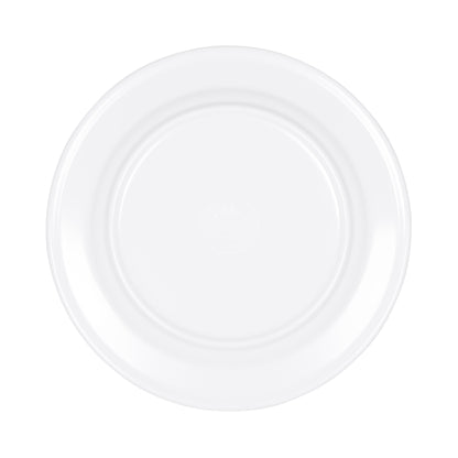 Melamine Round Rim Plate - White