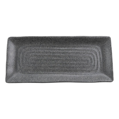 10.375" infuse stone grey rectangle melamine platter (small), 10.375"L x 4.5"W x 0.7"H, GET, cheforward