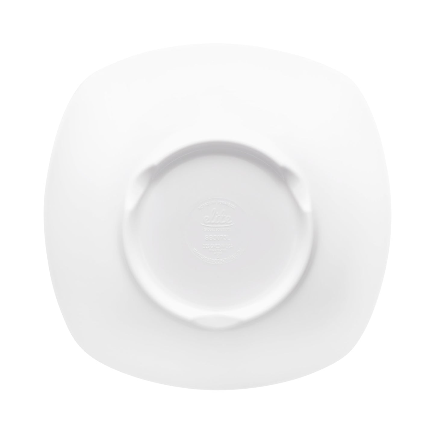 Melamine Curved Square Bowl - White w/ Black Trim