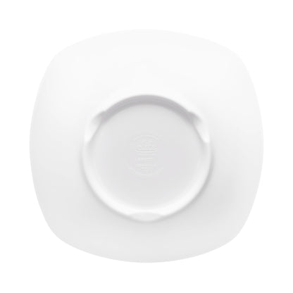 Melamine Curved Square Bowl - White w/ Black Trim