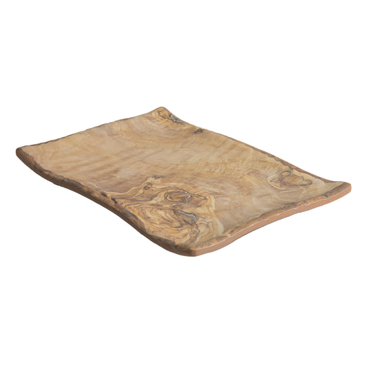8.5" transform olive wood rectangle melamine platter (medium), 8.25"L x 5.7"W x 1.3"H, GET, cheforward