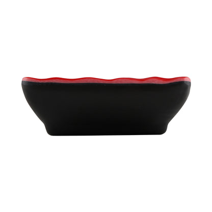 Melamine Two-Tone Sauce Dish - Black Outside, Red Inside