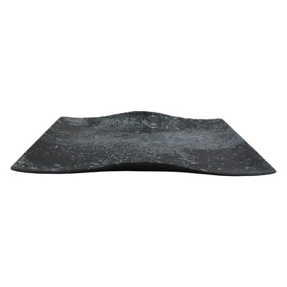 17.3"endure weathered pewter rectangle buffet melamine platter (medium), 17.3"L x 12.2w x 1.8"W, GET, cheforward