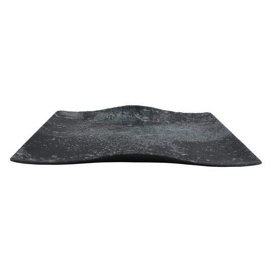 17.3"endure weathered pewter rectangle buffet melamine platter (medium), 17.3"L x 12.2w x 1.8"W, GET, cheforward
