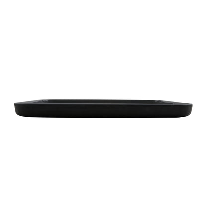12" x 8" Melamine Rectangular Plate, Glossy Gray inside/ Black Matte outside, GET. Roca. (12 Pack)