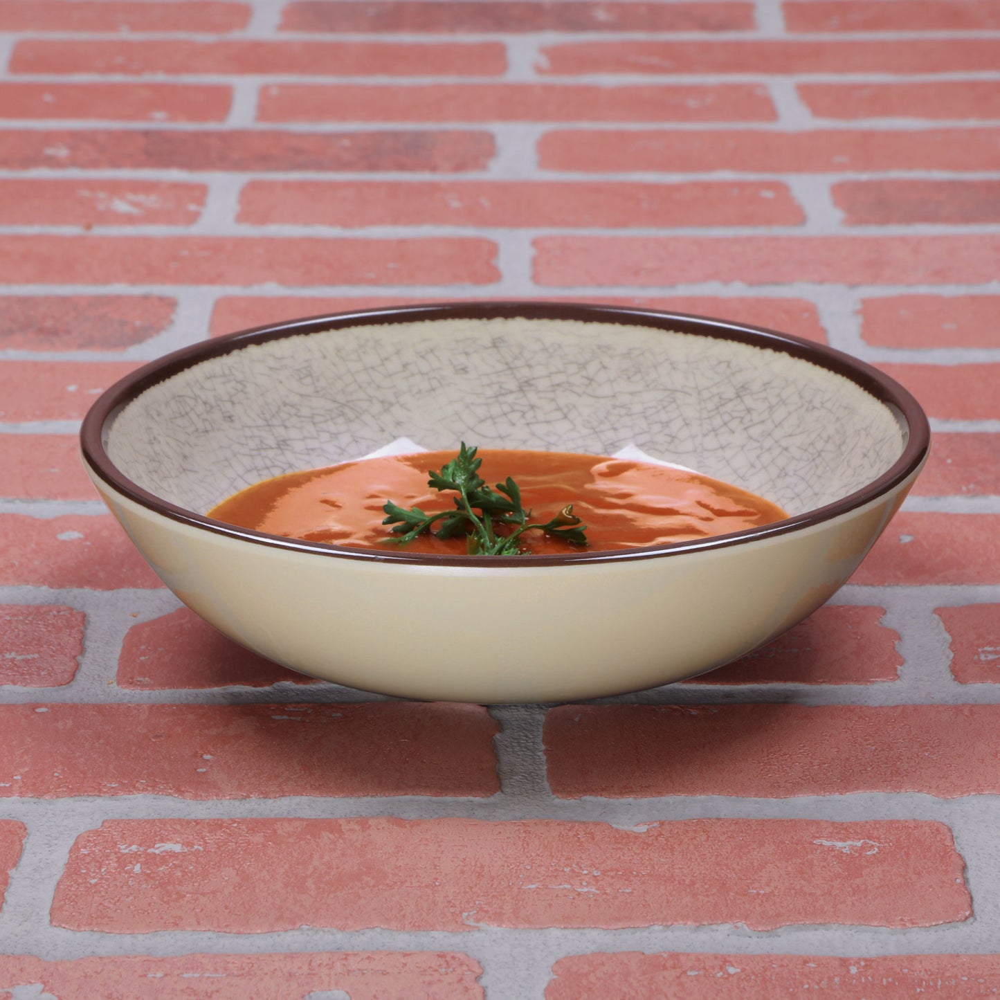 Melamine Round Crackle Bowl - Vanilla