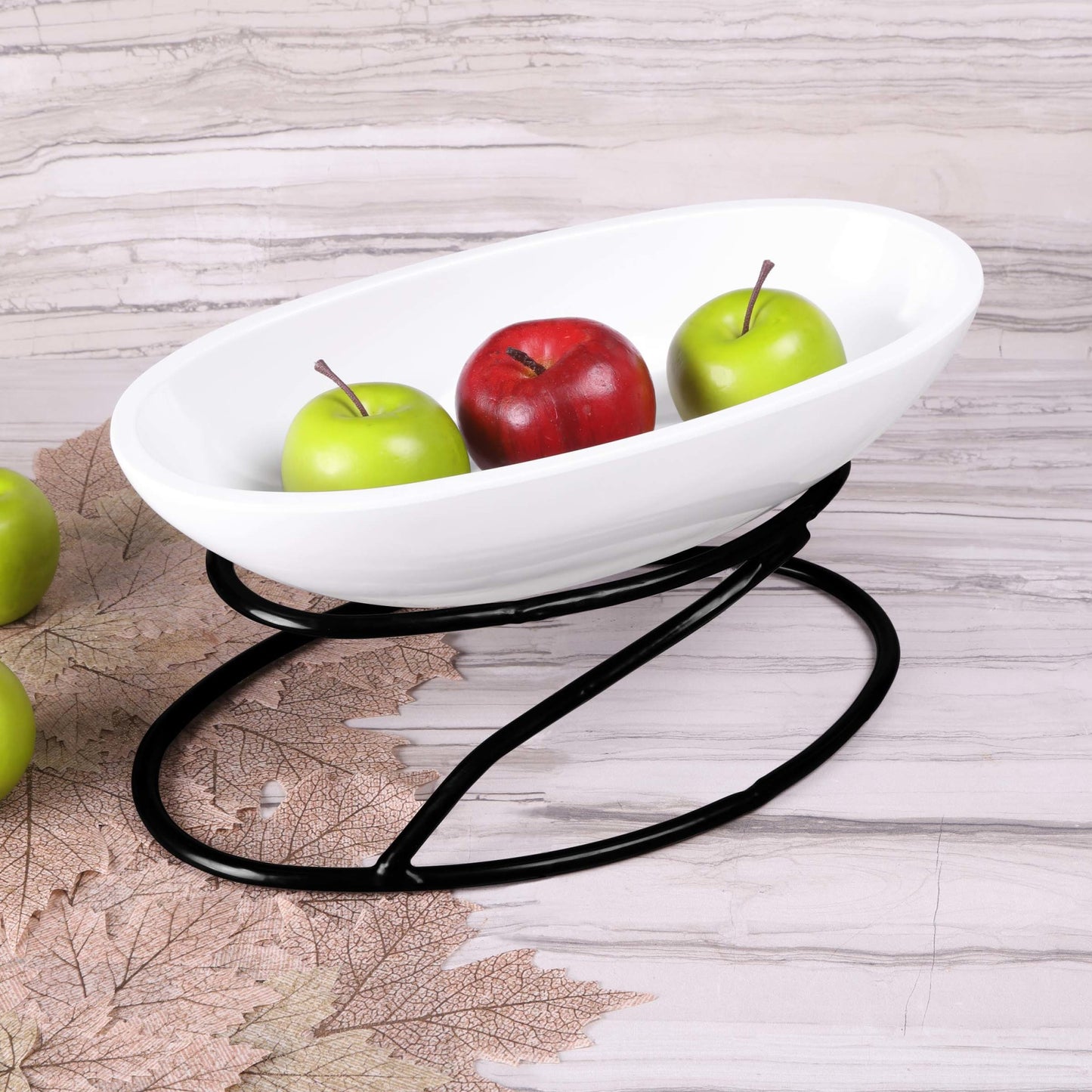 Rubbercoated Steel Oval Reversible Rubber Coated Steel Platter Stand - Black