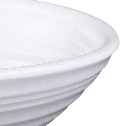 Melamine Oblong Swirl Bowl - White