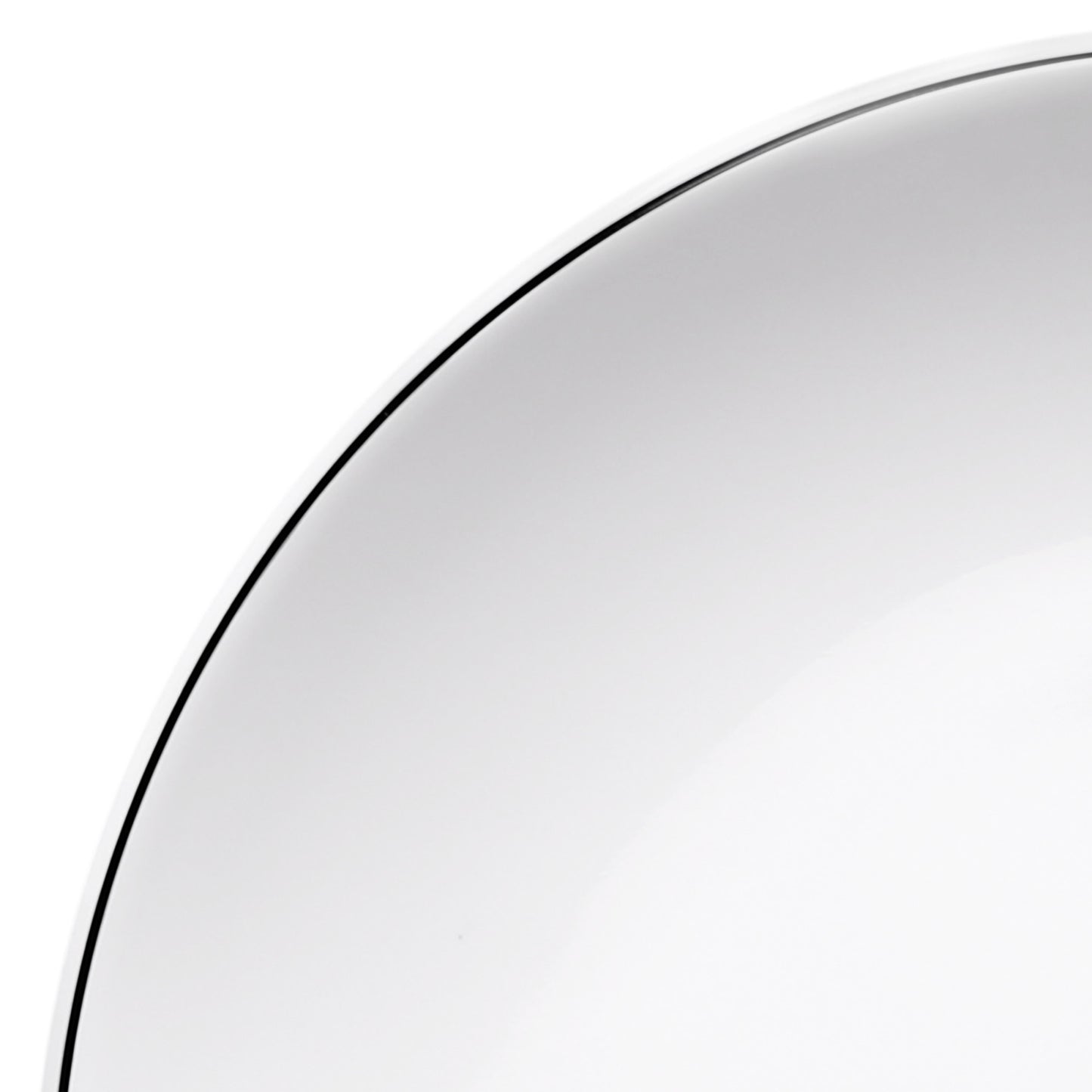 Melamine Round Plate - White w/ Black Trim
