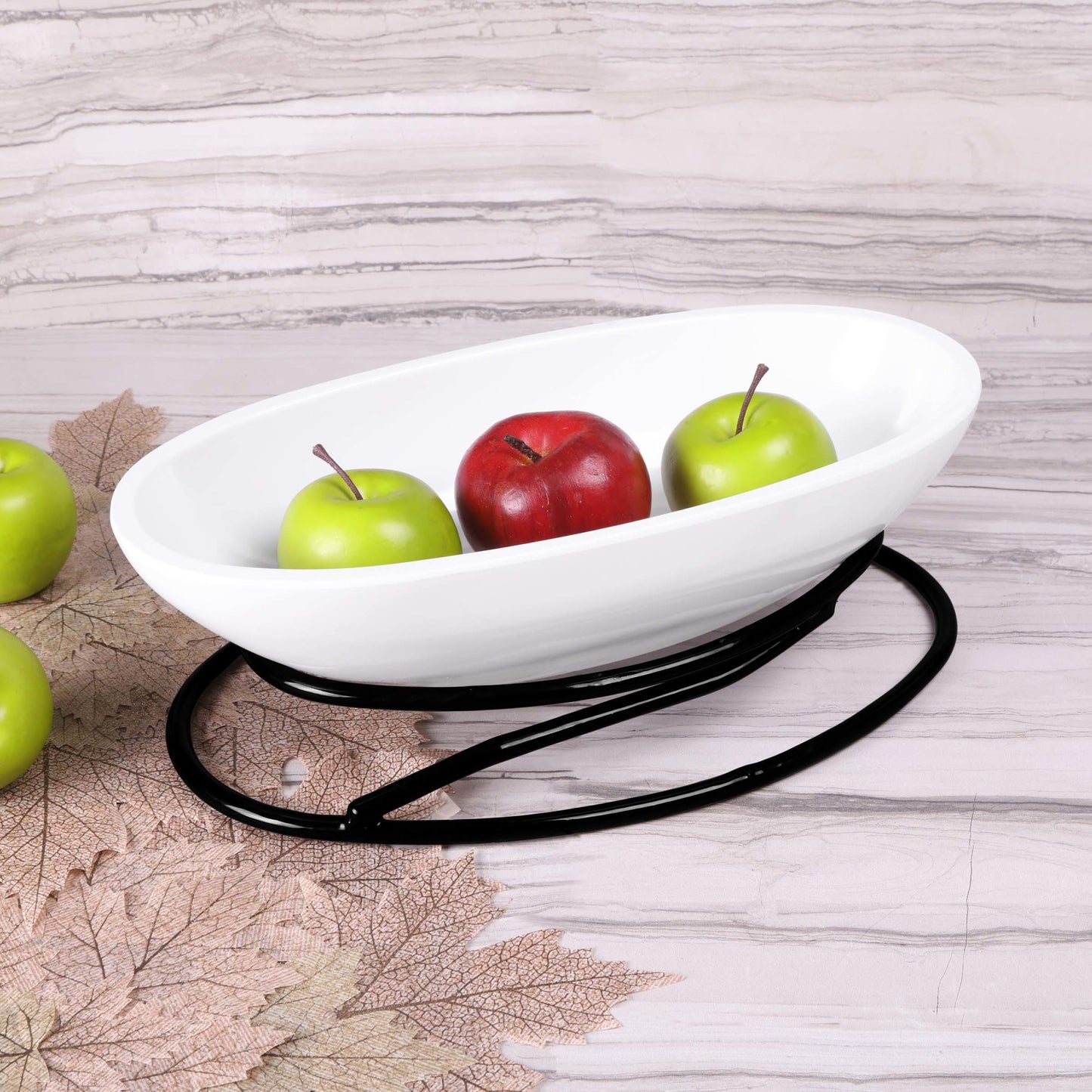 Rubbercoated Steel Oval Reversible Rubber Coated Steel Platter Stand - Black