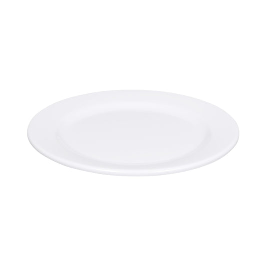 Melamine Round Rim Plate - White