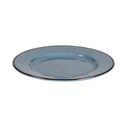 Melamine Round Crackle Plate - Cameo Blue