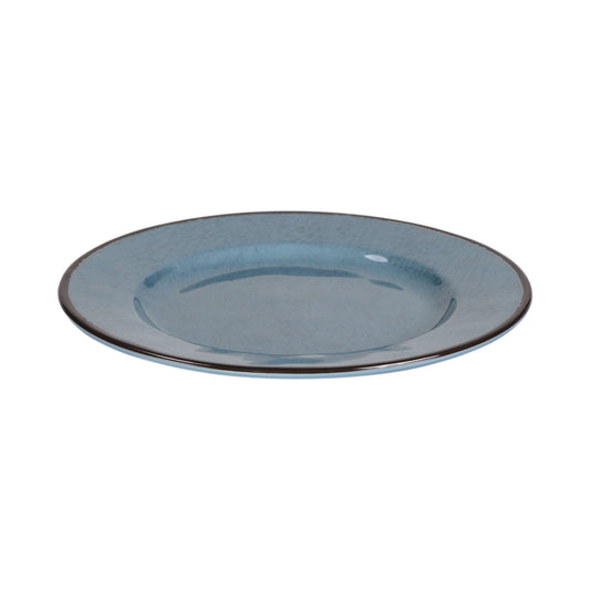Melamine Round Crackle Plate - Cameo Blue