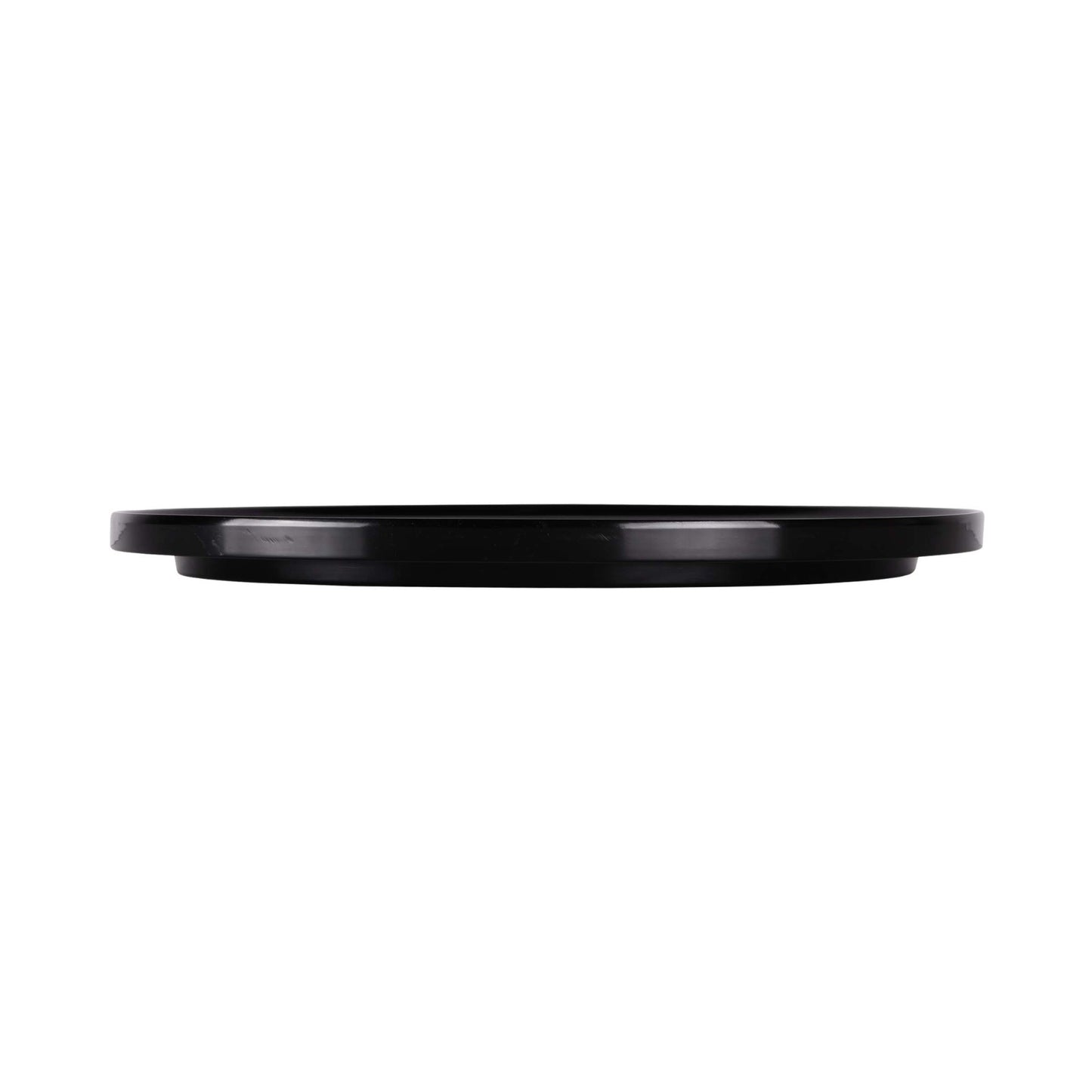 Melamine Round Plate With Rim - Black