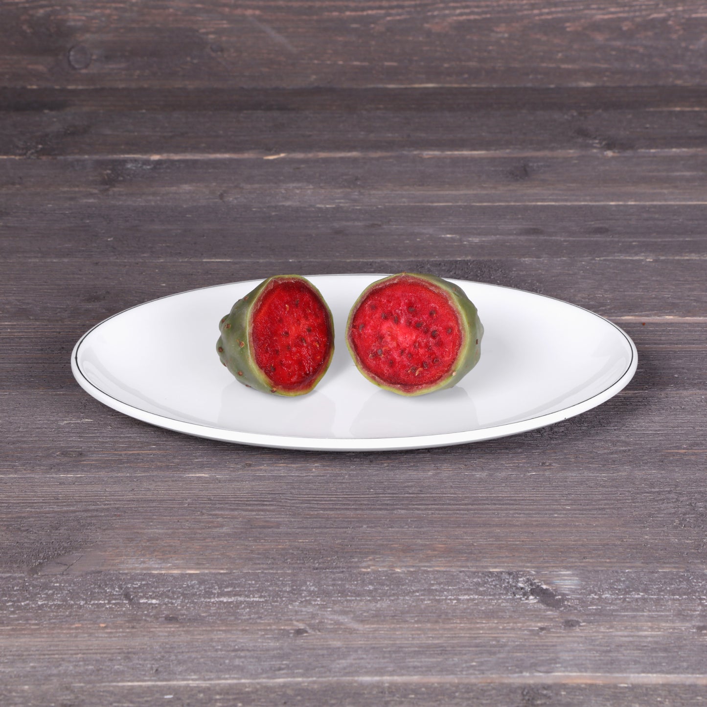 Melamine Oval Plate - White w/ Black Trim