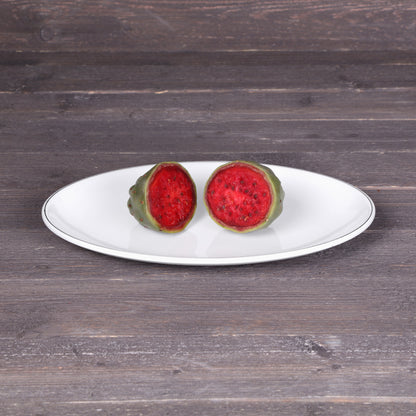 Melamine Oval Plate - White w/ Black Trim