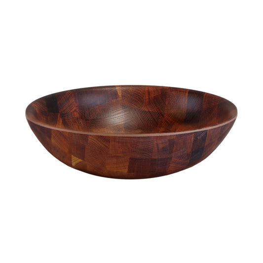 Melamine Round Bowl - Checkered Wood