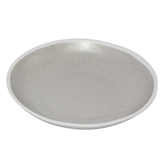 1 qt. Dove Gray, Melamine, Soup Plate, (1.2 qt. rim-full), 10" Top Dia., 1.5 Deep, G.E.T. Pottery Market Glazed (12 Pack)