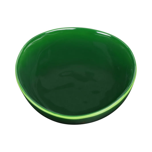Melamine Irregular Round Bowl - Green Glaze
