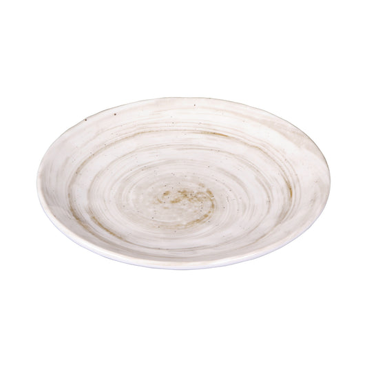 Melamine Round Plate - Taupe Design
