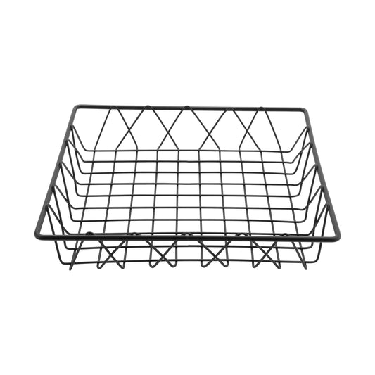 12" Black Square Wire Basket, 2" Deep (fits IR-703B, IR-704