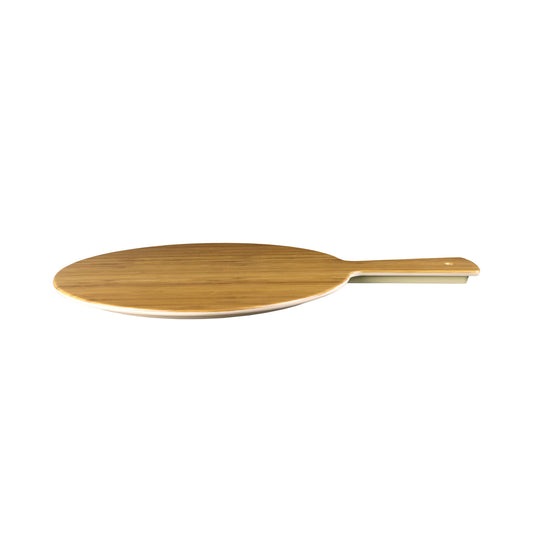 Melamine Round Serving Board - Bamboo