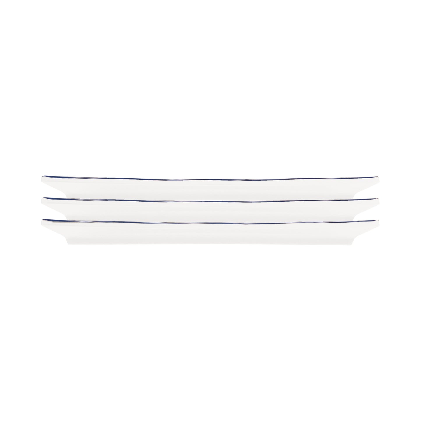 Melamine Rectangular Plate - White w/ Lapis Decal