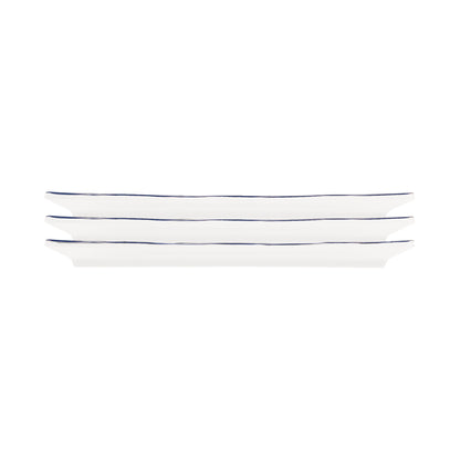 Melamine Rectangular Plate - White w/ Lapis Decal