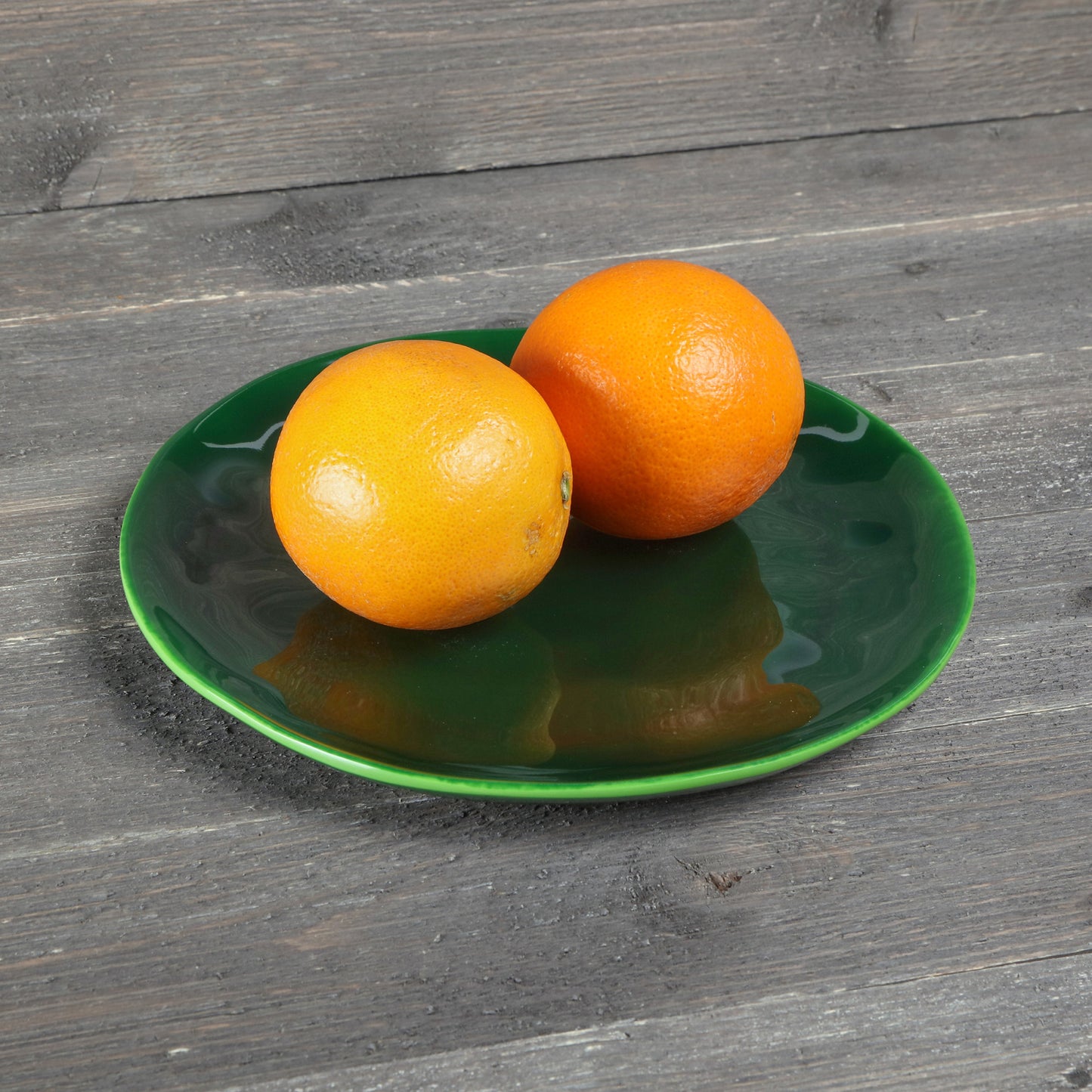 Melamine Round Plate - Green Glaze