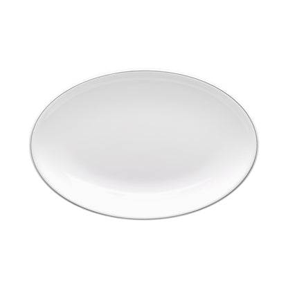 Melamine Oval Plate - White w/ Black Trim