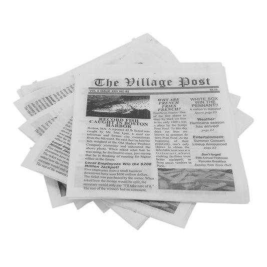 Newspaper Theme Cone Basket Liner / Deli Wrap Paper