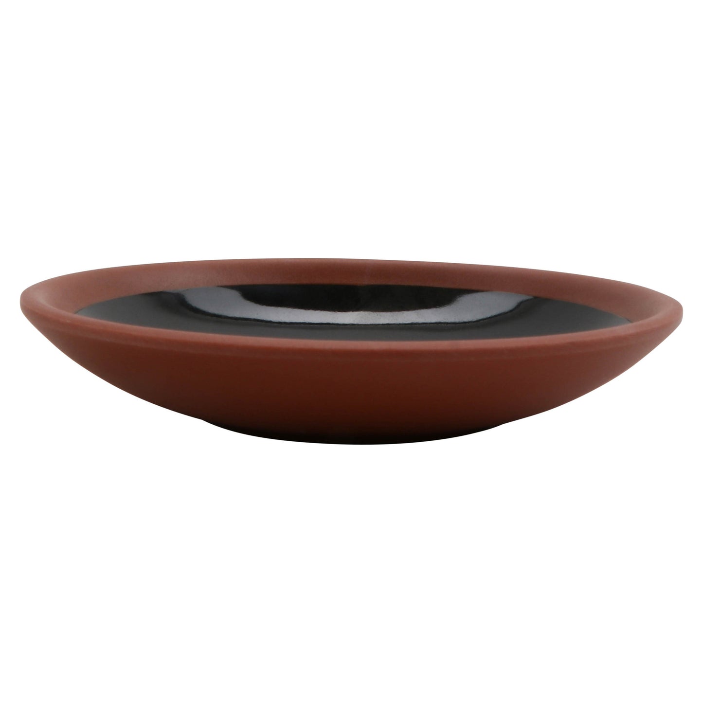 1 oz balance shiny black/matte terra cotta round melamine ramekin, 3.5"L x 3.5"W x 0.5"H, GET, cheforward
