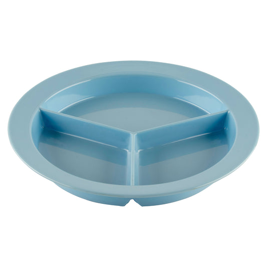 9" 3-Compartment Plate, 1" Deep