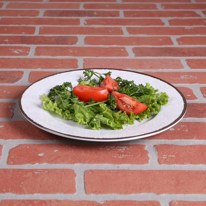 Melamine Round Crackle Plate - White