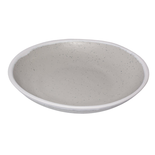 8.3" Dove Gray, Melamine, Small Round Coupe Salad Plate, G.E.T. Pottery Market Glazed (12 Pack)