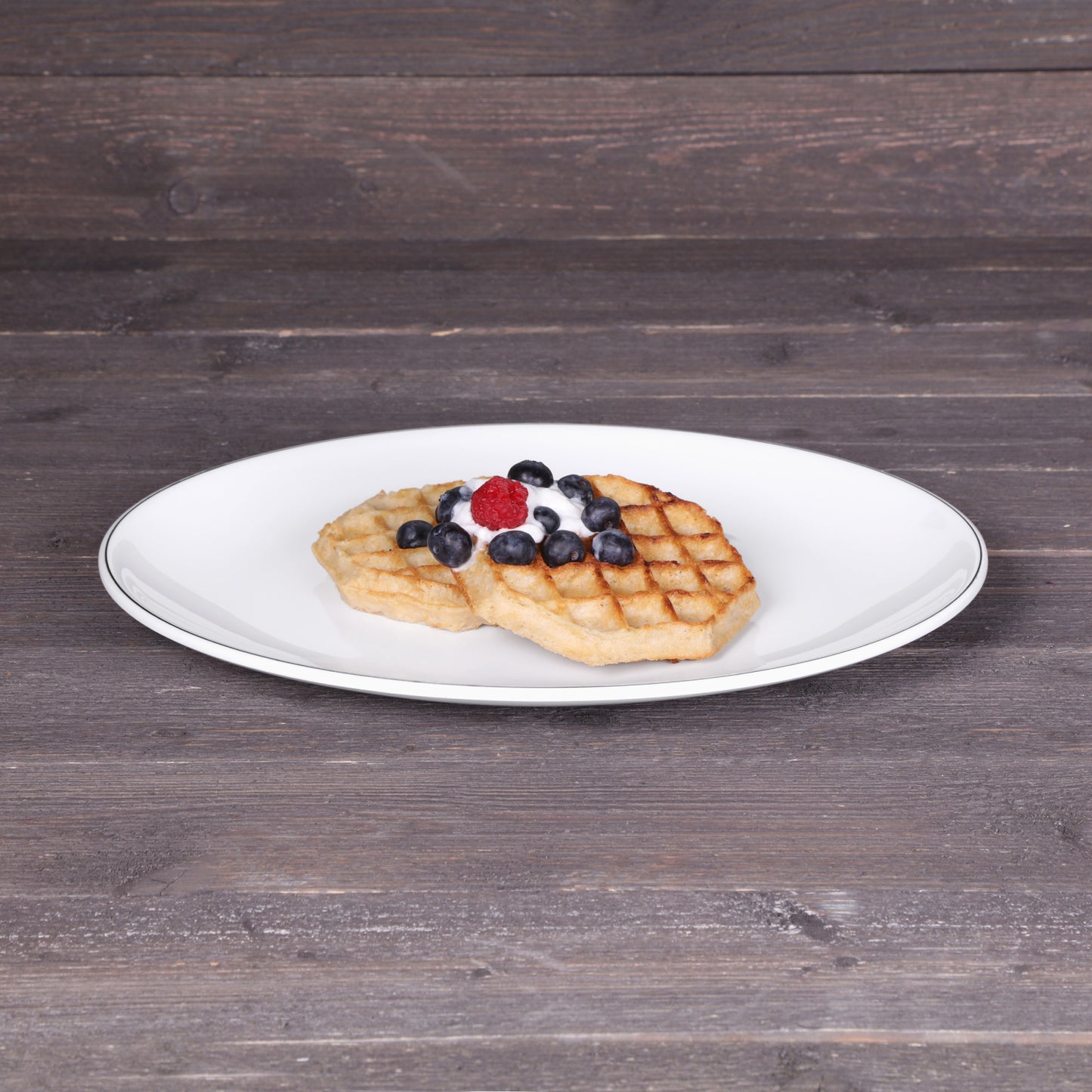 Melamine Oval Plate - White w/ Black Trim