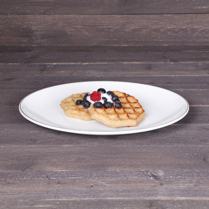 Melamine Oval Plate - White w/ Black Trim