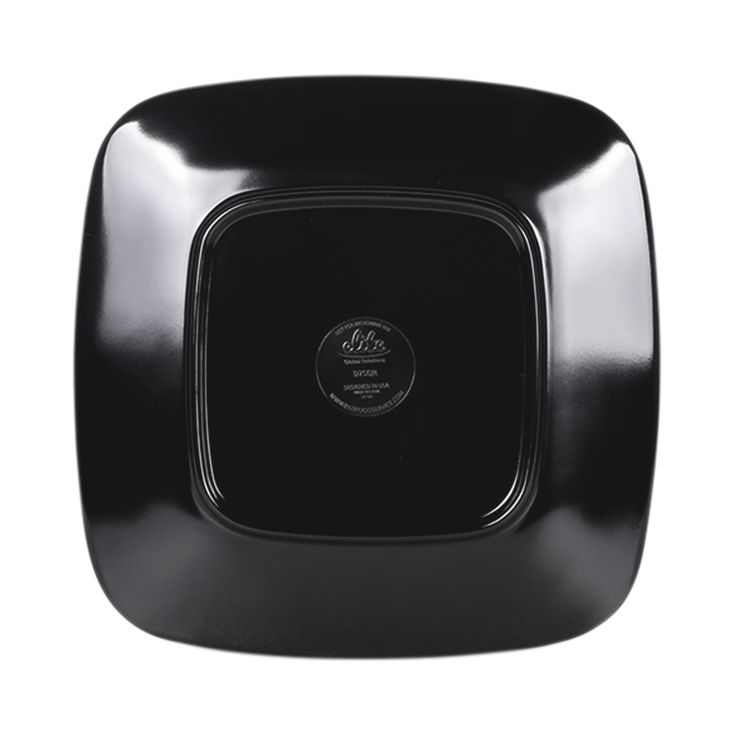 Melamine Rounded Edge Square Plate - Black